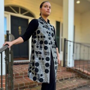 Black and White Polka Dot Vest